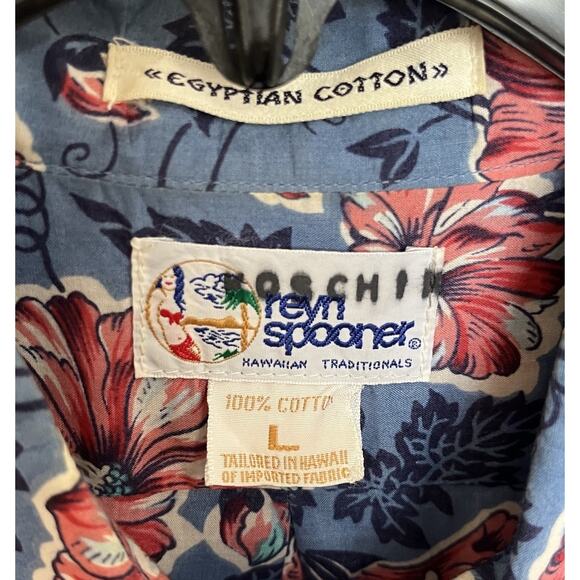 Reyn Spooner | Rare Reverse Print Aloha Hawaiian Shirt Hibiscus Egyptian Cotton - Picture 5 of 5